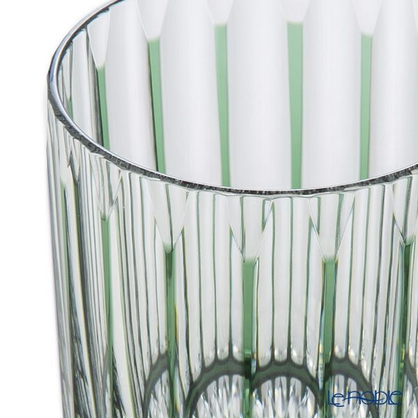 切子工房 昌榮 天満切子 十八縞 ロックグラス 緑