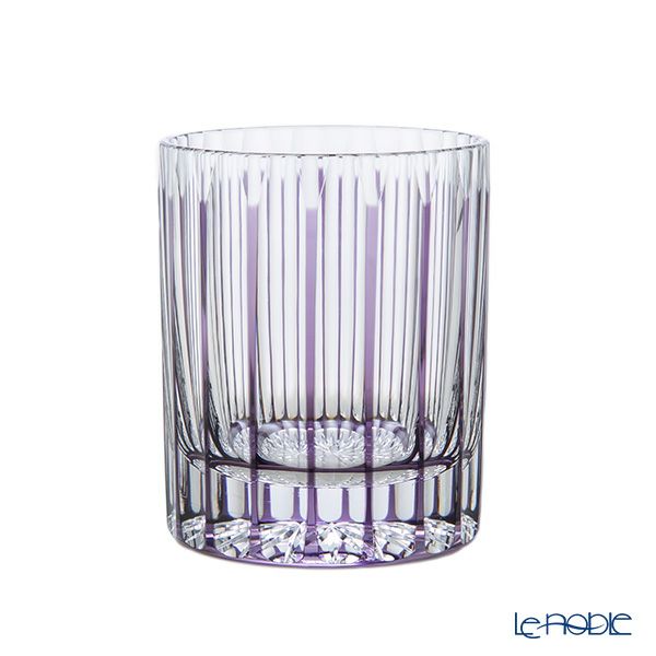 切子工房 昌榮 天満切子 十八縞 ロックグラス 紫