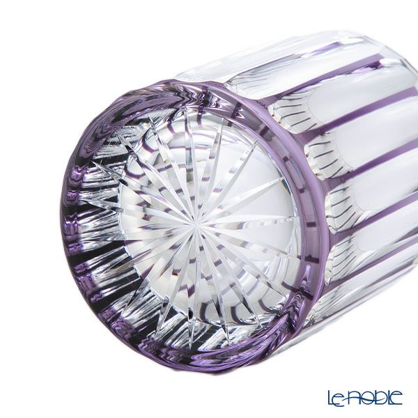 切子工房 昌榮 天満切子 十八縞 ロックグラス 紫