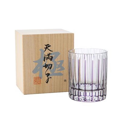 切子工房 昌榮 天満切子 十八縞 ロックグラス 緑 | ブランド洋食器専門