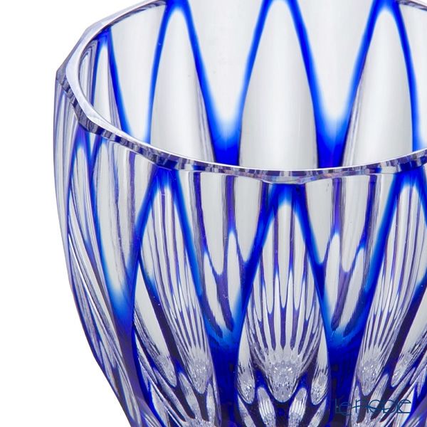 切子工房 昌榮 天満切子 菊花 ぐい呑み 樽 青