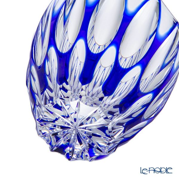 切子工房 昌榮 天満切子 菊花 ぐい呑み 樽 青