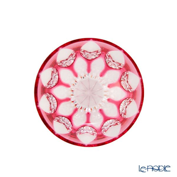 切子工房 昌榮 天満切子 蓮 ぐい呑み 華 金赤