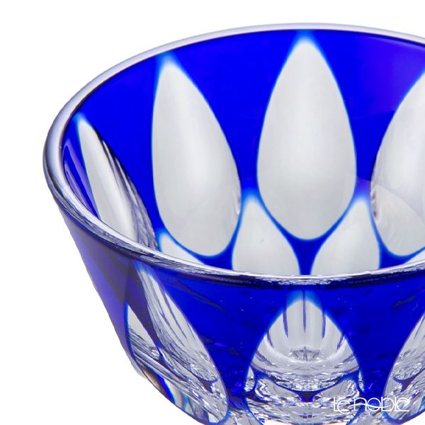 切子工房 昌榮 天満切子 蓮 ぐい呑み 華 青