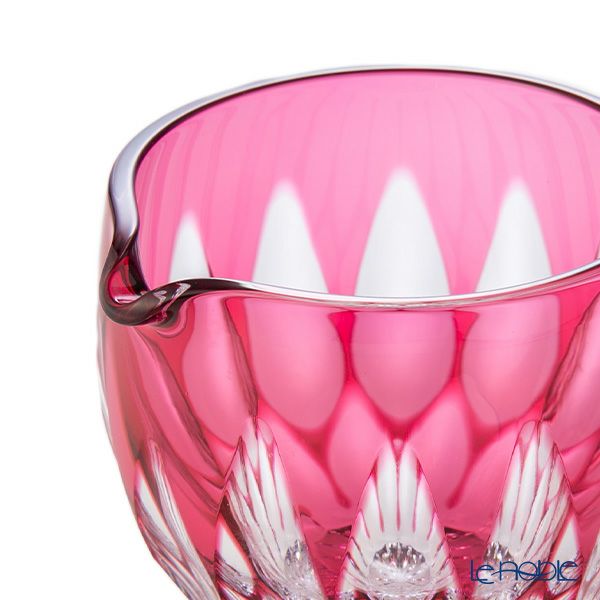 切子工房 昌榮 天満切子 蓮 片口 金赤