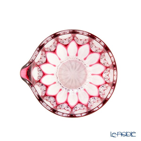 切子工房 昌榮 天満切子 蓮 片口 金赤