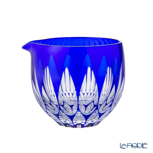 切子工房 昌榮 天満切子 蓮 片口 青