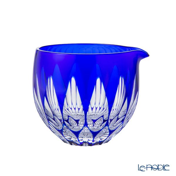 切子工房 昌榮 天満切子 蓮 片口 青