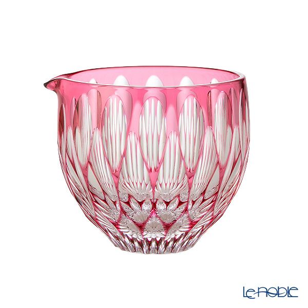 切子工房 昌榮 天満切子 菊花 片口 金赤