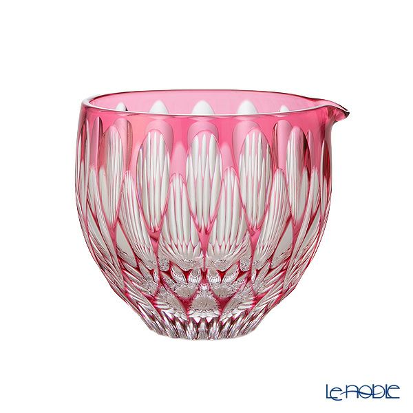 切子工房 昌榮 天満切子 菊花 片口 金赤