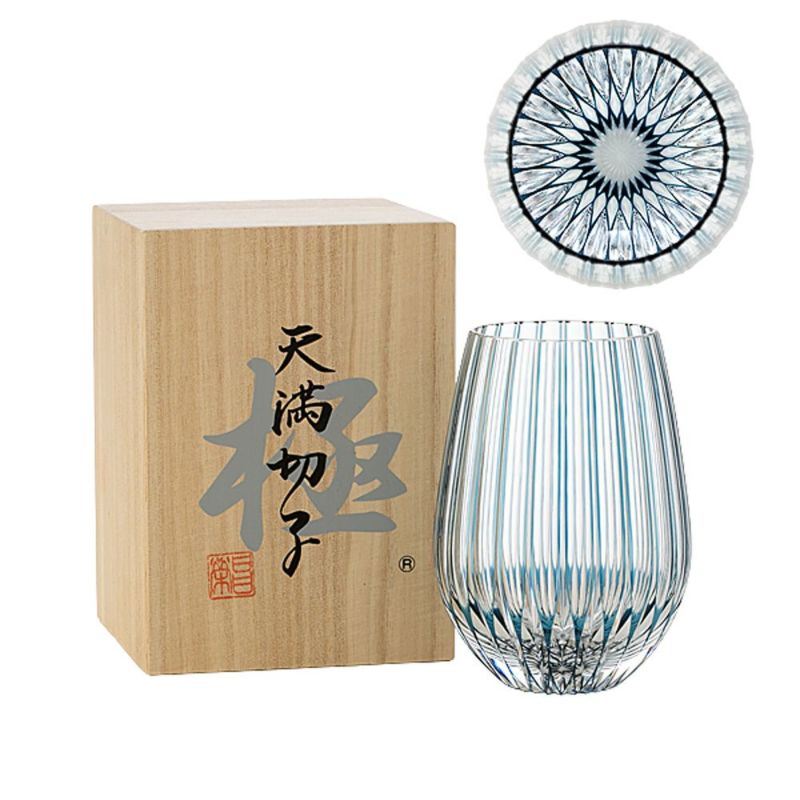 切子工房 昌榮 天満切子 閃光 タンブラー 正倉院ブルー