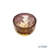 太武朗工房／タブロー 彫刻硝子 夢柄子 ぶどう紋 ぐい呑／豆鉢 アンバー／パープル 80ml 3100