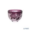 太武朗工房／タブロー 彫刻硝子 夢柄子 ぶどう紋 ぐい呑／豆鉢 ピンク／パープル 80ml 3400