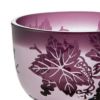 太武朗工房／タブロー 彫刻硝子 夢柄子 ぶどう紋 ぐい呑／豆鉢 ピンク／パープル 80ml 3400