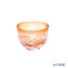 太武朗工房／タブロー 彫刻硝子 夢柄子 鉄線紋 ぐい呑／豆鉢 ピンクレッド 80ml 4300