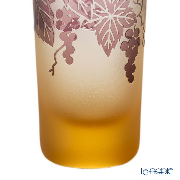 太武朗工房／タブロー 彫刻硝子 夢柄子 ぶどう紋 一口ビールグラス アンバー／パープル 120ml 3106