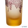 太武朗工房／タブロー 彫刻硝子 夢柄子 ぶどう紋 一口ビールグラス アンバー／パープル 120ml 3106
