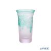 太武朗工房／タブロー 彫刻硝子 夢柄子 ぶどう紋 一口ビールグラス ピンク／グリーン 120ml 3006