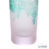 太武朗工房／タブロー 彫刻硝子 夢柄子 ぶどう紋 一口ビールグラス ピンク／グリーン 120ml 3006