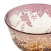 太武朗工房／タブロー 彫刻硝子 夢柄子 ぶどう紋 食前酒グラス／脚付小鉢 アンバー／パープル 100ml 3107