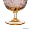 太武朗工房／タブロー 彫刻硝子 夢柄子 ぶどう紋 食前酒グラス／脚付小鉢 アンバー／パープル 100ml 3107