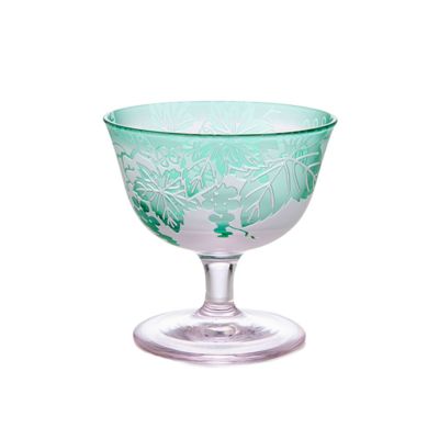 太武朗工房／タブロー 彫刻硝子 夢柄子 ぶどう紋 一口ビールグラス