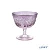 太武朗工房／タブロー 彫刻硝子 夢柄子 ぶどう紋 食前酒グラス／脚付小鉢 ピンク／パープル 100ml 3407