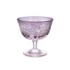 太武朗工房／タブロー 彫刻硝子 夢柄子 ぶどう紋 食前酒グラス／脚付小鉢 ピンク／パープル 100ml 3407