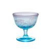 太武朗工房／タブロー 彫刻硝子 夢柄子 鉄線紋 食前酒グラス／脚付小鉢 ブルー／パープル 100ml 3507