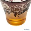 太武朗工房／タブロー 彫刻硝子 夢柄子 ぶどう紋 高台オールドグラス アンバー／パープル 210ml 3167