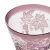 太武朗工房／タブロー 彫刻硝子 夢柄子 ぶどう紋 高台オールドグラス ピンク／パープル 210ml 3467