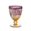 太武朗工房／タブロー 彫刻硝子 夢柄子 ぶどう紋 ゴブレット アンバー／パープル 230ml 3144