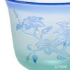 太武朗工房／タブロー 彫刻硝子 夢柄子 鉄線紋 冷茶椀 グリーン／ブルー 180ml 4105