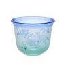 太武朗工房／タブロー 彫刻硝子 夢柄子 鉄線紋 冷茶椀 グリーン／ブルー 180ml 4105