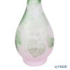 太武朗工房／タブロー 彫刻硝子 夢柄子 ぶどう紋 つる首一輪挿し ピンク／グリーン 3023