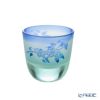 太武朗工房／タブロー 彫刻硝子 夢柄子 鉄線紋 酒器三点揃 グリーン／ブルー 盃55ml 徳利210ml 4110S