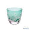 太武朗工房／タブロー 彫刻硝子 夢柄子 ぶどう紋 酒器三点揃 ピンク／グリーン 盃55ml 徳利210ml 3010S