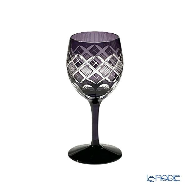 太武朗工房／タブロー 矢来魚子紋 ワイングラス 江戸紫 160ml 90408M