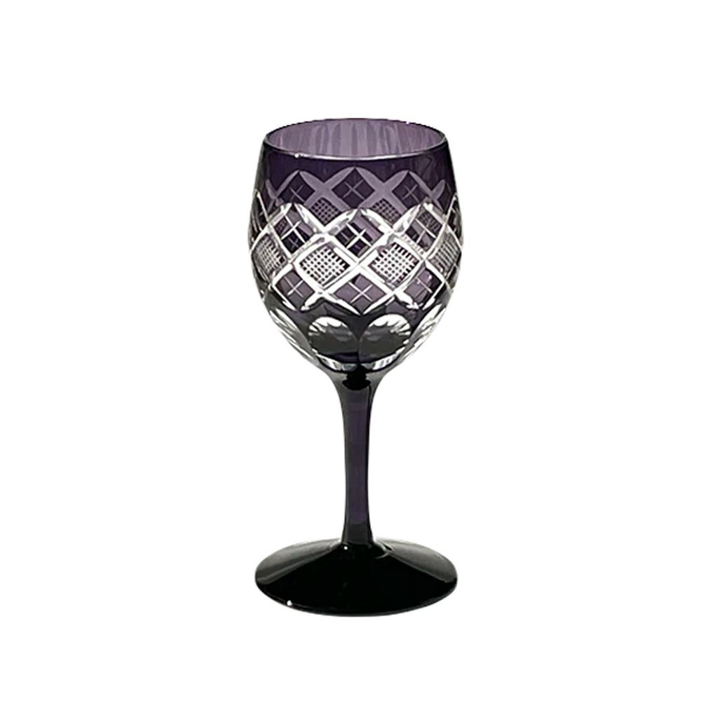 太武朗工房／タブロー 矢来魚子紋 ワイングラス 江戸紫 160ml 90408M