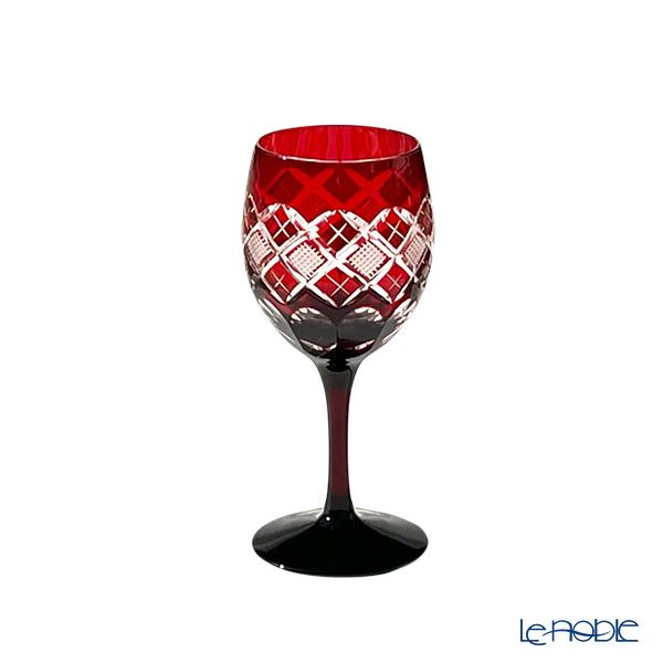 太武朗工房／タブロー 矢来魚子紋 ワイングラス 赤 160ml 90408R