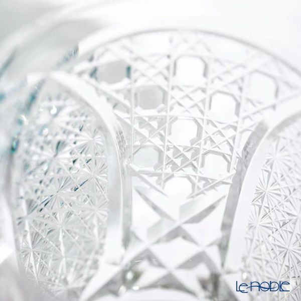 太武朗工房／タブロー 菊繋ぎに籠目紋 オールドグラス 透き クリア 250ml 伝統工芸士 木村泰典 作 5136-30