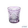 太武朗工房／タブロー 菊繋ぎに籠目紋 オールドグラス 紫 250ml 伝統工芸士 木村泰典 作 5136-36