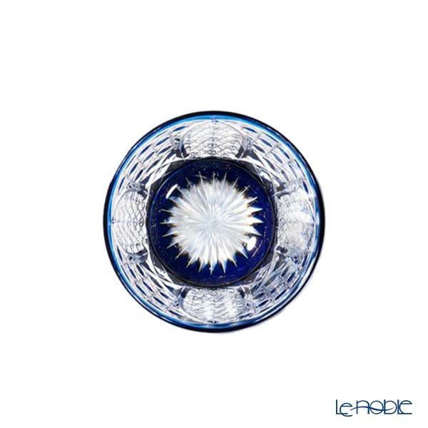 太武朗工房／タブロー 菊繋ぎに籠目紋 オールドグラス 藍 250ml 伝統工芸士 木村泰典 作 5136-3IN