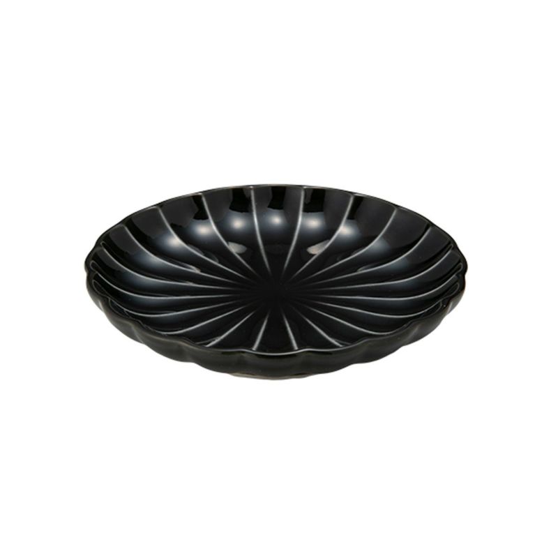 カネコ小兵製陶所 ぎやまん陶 小皿 10cm 3寸 墨ブラック