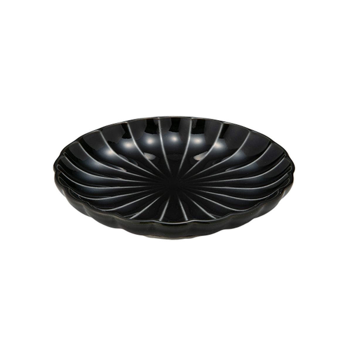 カネコ小兵製陶所 ぎやまん陶 小皿 10cm 3寸 墨ブラック