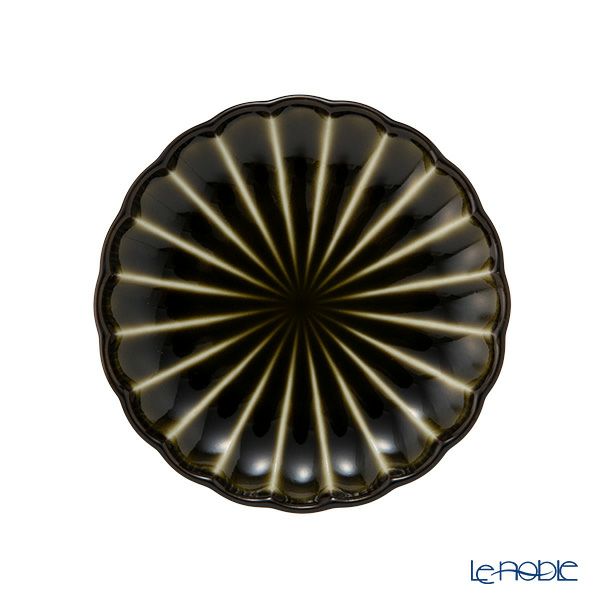 カネコ小兵製陶所 ぎやまん陶 小皿 10cm 3寸 利休グリーン