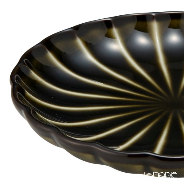 カネコ小兵製陶所 ぎやまん陶 小皿 10cm 3寸 利休グリーン