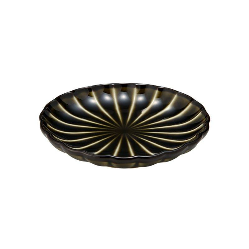 カネコ小兵製陶所 ぎやまん陶 小皿 10cm 3寸 利休グリーン