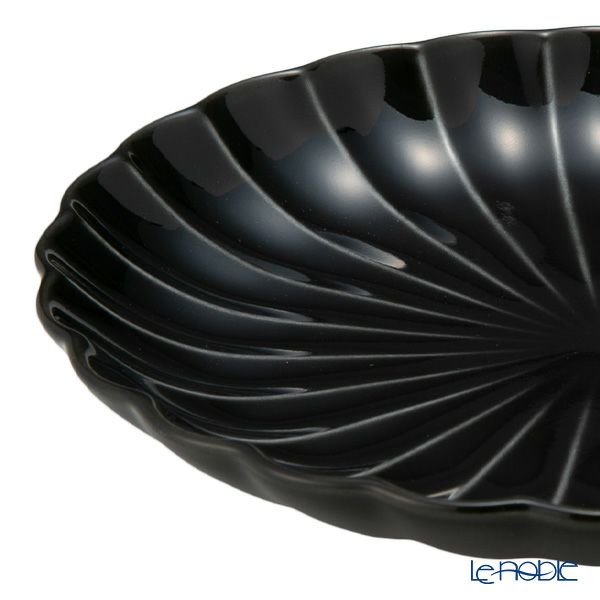 カネコ小兵製陶所 ぎやまん陶 小皿 14.5cm 4.5寸 墨ブラック