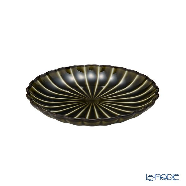 カネコ小兵製陶所 ぎやまん陶 小皿 14.5cm 4.5寸 利休グリーン